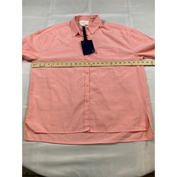 POMANDER place Pink Adair Boyfriend Shirt Long Sleeve Tuckernuck Size M - Picture 10 of 13